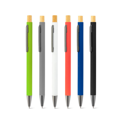 ZYLEN. Ballpoint pen in recycled aluminum (100 rAL), with rubber finish
